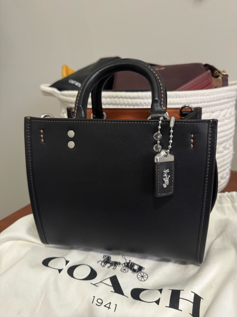 Coach Rogue 20 smooth glove tanned leather. Silver hardware